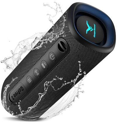 StageSound Portabler Bluetooth Lautsprecher, IP67 Wasserdicht, 25W Musikbox | Kraftvoller Sound, 12h Akku, Tragbar für Outdoor/Reise/Camping/Party/Strand