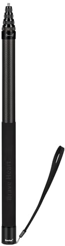 3m 9.8ft Carbon Fiber Invisible Selfie Stick for Insta360 ONE X6 X5 X4 X3 X2 RS Extended Long Pole for Insta 360 Panoramic Camera (Black)