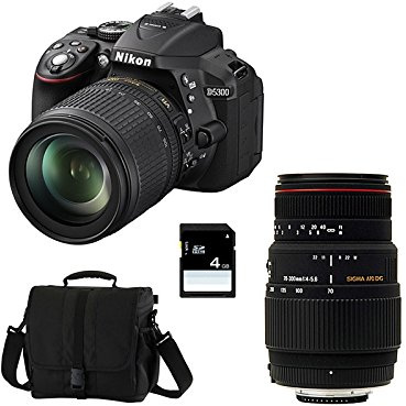 Nikon D5300 + 18-105 VR + SIGMA 70-300 DG APO MACRO + SD 4GB