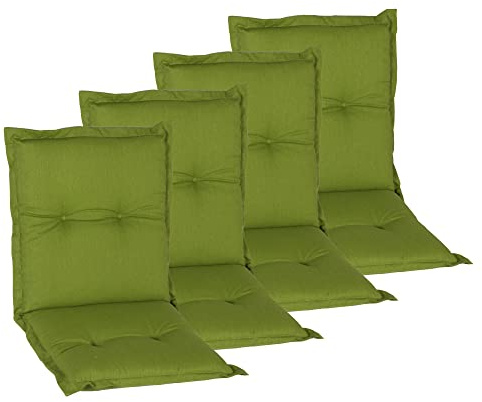 Beo 4er Pack Niedriglehner AU31 Nice NL Luxus-Saumauflageangenehmer Sitzkomfort Niederlehner, Circa 100 x 52 cm, 7 cm Dick, gr¸n
