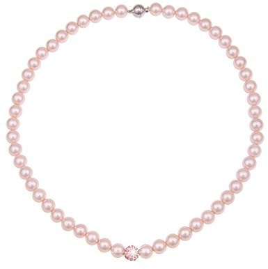 Leslii Damen-Kette Perlen-Collier kurze Perlen-Kette Glitzer Strass-Kugel Magnet-Verschluss
