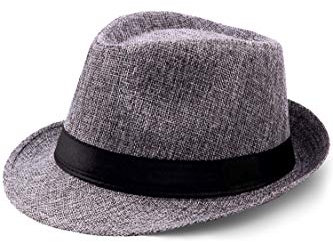 Coucoland Panama Hut Mafia Gangster Herren Fedora Trilby Bogart Hut Herren 1935s Gatsby Kostüm Original Grau L
