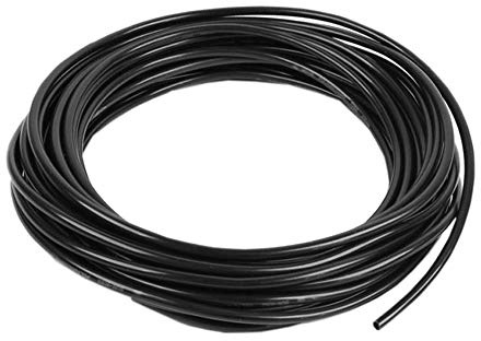 Carkio Tuyau de gaz en polyuréthane noir de 6 m de long, 6 mm de diamètre extérieur et 4 mm de diamètre interne Compatible with fournir de l'air comprimé, de l'eau industrielle courante.