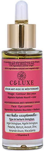 Sérum visage hydratant contour des yeux anti-rides 100 % naturel à L'Huile de FIGUE DE BARBARIE BIO, d'ARGAN BIO. concentré d'huiles ANTI-OXYDANTES et Vitamine E,VEGAN, sans silicone, 30 ml.