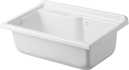Inbagno Vasca lavatoio Lavanderia, 80x50 cm, in termoformatura Bianco, Ideale per Esterno (Vasca)