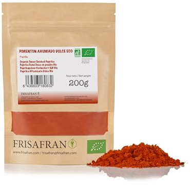 FRISAFRAN | Paprika Fumé Doux 200g | Paprika en Poudre Bio | paprika moulu doux | fumé doux | Paprika Fumé | paprika fume | Smoked Paprika | paprika Ducros | pas d'additifs | paprika naturel