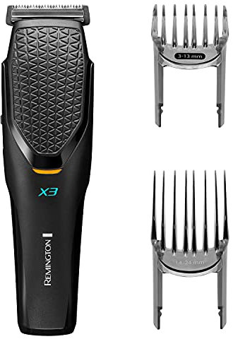 Remington X3 Power-X Cordless Hair Clippers with Japanese Steel Blades (removable/washable), 1mm Precision increments for 22 length settings, Comfort Glide Combs (3-24mm), 45min usage, HC3000
