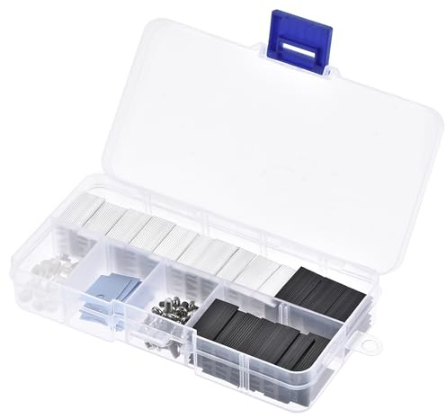 sourcing map 21 mm x 15 mm x 11 mm to 220 Aluminium Kühlkörper Kit zum Kühlen von Transistordioden mit Stützstift und Kunststoffbox Plastic