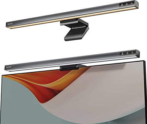 Funlicht Barra luminosa per monitor del computer, lampada per monitor per la cura degli occhi, barra luminosa LED dimmerabile per la lettura, controllo USB a sfioramento, per scrivania/ufficio/giochi