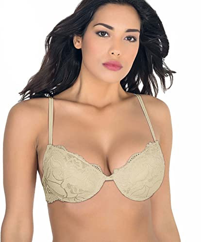 ARIS 1 Pezzo Reggiseno Donna Sonia in Pizzo con Imbottitura in Gel con Ferretto -Coppa B. Seta 1B