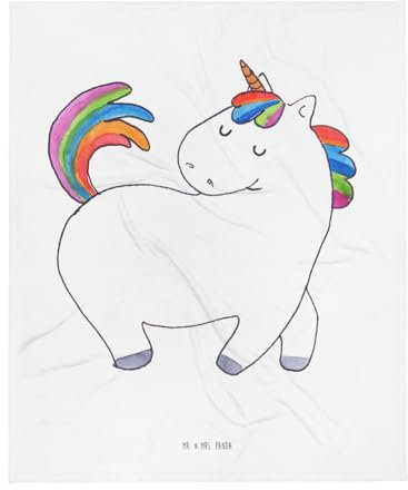 Mr. & Mrs. Panda Wolldecke Einhorn Stolzieren - Geschenk, Dekoration, Pferd, Freundin, Unicorn, Decke, Tagesdecke, Gemütlich, Stolz