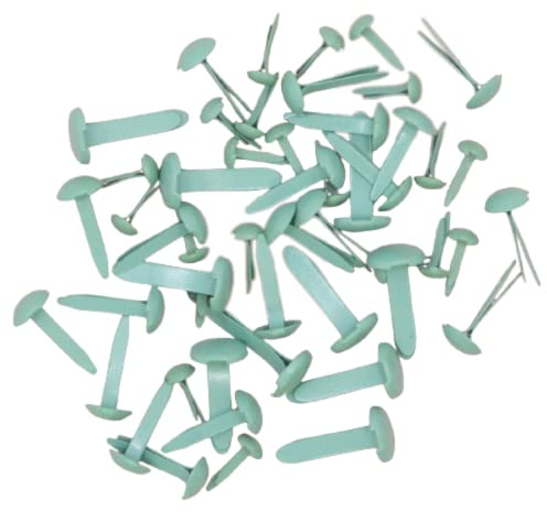 Craftelier - Set mit 50 Brads oder Buchbindern in verschiedenen Größen | Ideal zum Verschönern von Etiketten oder zum Dekorieren von Scrapbooking-Projekten und anderen Bastelarbeiten | Farbe Türkis