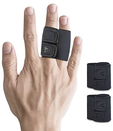 VerteLife 2 pieces Finger Splint, Breathable Finger Buddy Wraps Finger Sleeve Support Adjustable Elastic Finger Brace Sports Aid for Arthritis Trigger Finger Finger Pain Relief and Sport Injuries - M