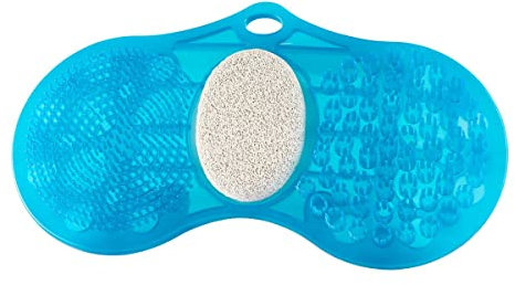 Stock-Fachmann Fusswaschbürste Fußbürste Fußreiniger Schrubber Mit Herausnehmbarem Bimsstein Rutschfeste Saugnäpfe - Reinigung Peeling Massage Der Füße Ohne Bücken