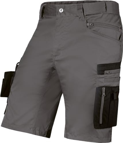 Uvex echor Arbeitsshorts - Kurze Arbeitshose - Herren-Cargohose - Stretch-Bund, Abriebfest & viel Stauraum - Grau - Gr. 48