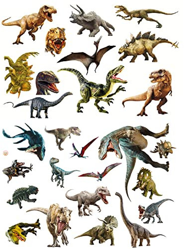 Dinosaur Wall Sticker, 2PCS Dino Prehistoric T-rex Wall Sticker 3D Wall Sticker for Boys Children's Room Bedroom Nursery Playroom Wall Decoration