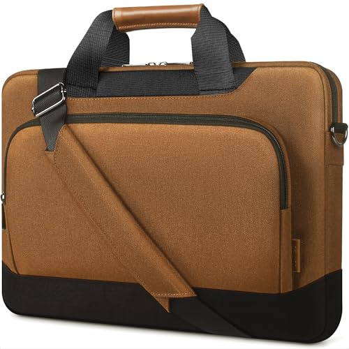 DOMISO Laptop Sleeve Case Large Capacity Shoulder Bag Compatible with 17-17.3 inch Dell Precision 17 / MSI/HP Gaming Pavilion 17 /MacBook Pro 17,Brown