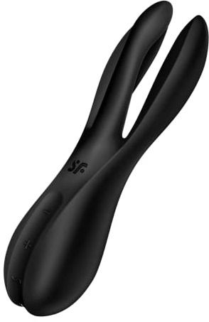 Satisfyer Threesome 2 Auflege-Vibrator | 12 Vibro-Modi | Wasserdicht (IPX7) | 3 Motoren für Klitoris & Schamlippen Stimulation | Sex Spielzeug für Frauen | Erotik | Sex Toys | Hautfreundliches Silikon