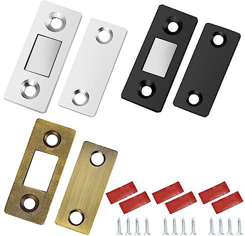 WeddHuis Tür Magnete für Möbel - 6 Stück Ultra Dünn Magnetschnäpper für Schranktüren und Schubladen, Selbstklebend Stark Schrank Magnete Magnetverschluss, perfekt für Haus und Büro