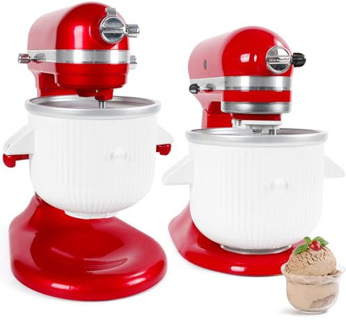 Gdrtwwh Ice Cream Attachment for Kitchenaid Stand Mixer,Ice Cream & Sorbet Gelato Maker,Fits Kitchenaid 4.3 Litre Stand Mixer and 4.8 Litre Bowl-Lift(Dishwasher Safe)