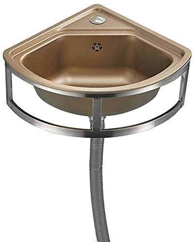 Badezimmer-Waschbecken, Handwaschbecken, kommerzielles Nutzwaschbecken, wandmontiertes Eckwaschbecken mit Wasserhahn und Abfluss-Kombination, Edelstahl-Küche/WC/Außen-/Wäschewaschbecken, Haushaltswas