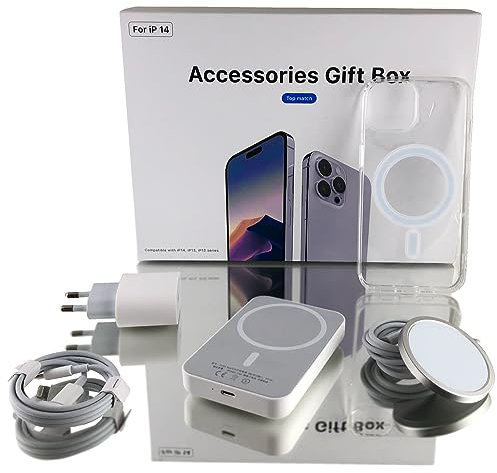 Coffret, Batterie Externe Iphone, Coque iphone Pro Max, Chargeur iphone, Pack Complet pour iPhone 12 Pro Max