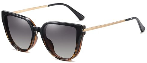 kachawoo Magnetische polarisierte Sonnenbrille Clip-on Sonnenbrille Frauen Anti Blaulicht Gläser Metall TR90 Rahmen (black leopard frame)
