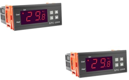 Happyyami 2 Stk Temperaturregler Fischbecken digitalthermometer Thermometer digitaler Thermostat digitale Temperaturanzeige schlau Aquarium Schalter-Controller Thermostat Fischbecken