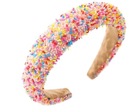 Breiter Haarreifen Damen Glitzer, Haarreifen Mädchen, Bonbonfarbenes Haarband, Haarreif Damen, Glitzer Haarreif Rosa, Haarreifens Breit, Breites Haarband Schminken, für Frauen Mädchen