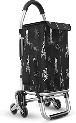 6-Wheel Stair Climbing Folding Shopping Cart - 36L Aluminium Lightweight Design - Detachable Oxford Bag - Perfect for Groceries - Easy Maneuvering