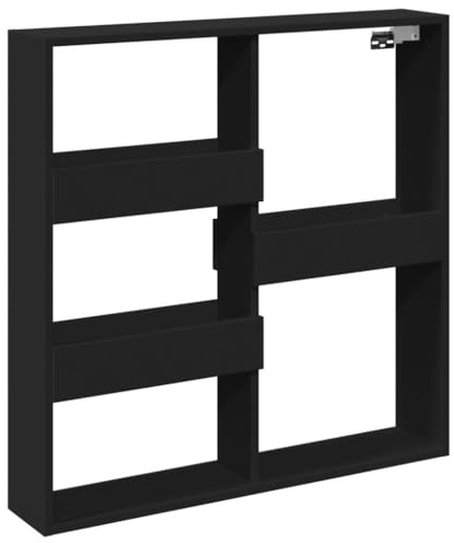 vidaXL Wandschrank Schwarz 80x15x80 cm Holzwerkstoff