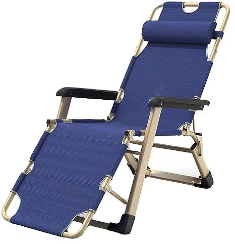 Liegestuhl Klappbar Freizeit-Lounge-Stuhl, Büro, Nickerchen, Mittagspause, Bett, Tragbar, Zusammenklappbar, Für Den Außenbereich, Liegestuhl Für Balkon, Strand, Sonnenliege Sonnenliege Gartenliege(Blu