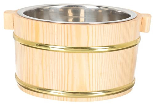 OFFSCH Secchio Di Legno Per Riso Sushi 16 Cm, Contenitore Multiuso Per Alimenti Base Stabile, Secchiello Per Mescolare e Servire Riso Cotto in Cucina Domestica