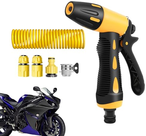 Pulverizador De Alta Presión, Pulverizador De Jardín-hose-nuzzino, Ajustable Y Pesado Para Lavar El Coche, Resistente Pulverizador De Alta Presión Con Manguera De Agua De Resorte, Boquilla Para El