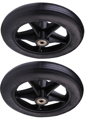 AMSLSIU Ruota in gomma solida liscia da 2 pacchi/lotto per ruota anteriore per sedia a rotelle per carichi pesanti, facile da pulire e flessibile, facile da installare