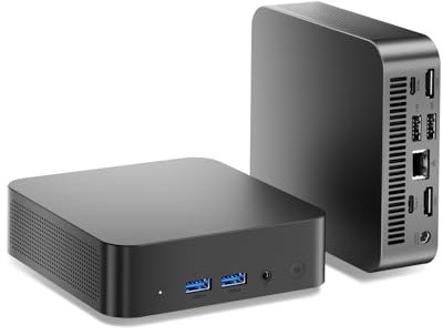 chatreey T9H N150 Mini PC (Up to 3.6GHz, 4C/4T) 16GB + 512GB, Dual Full Function Type-C Mini Computers, Micro Computer with 4K Triple Display/WiFi 6/BT 5.2/USB 3.0 for Office Business