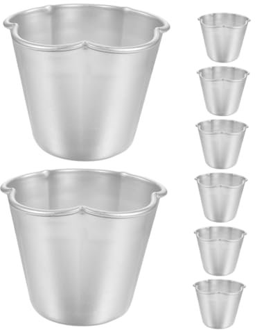 8 Moldes Individuales Para Flan Tartaletas Pudines Mini Moldes Para Pasteles De Aluminio Redondos Antiadherentes Para Magdalenas Pasteles Y Galletas