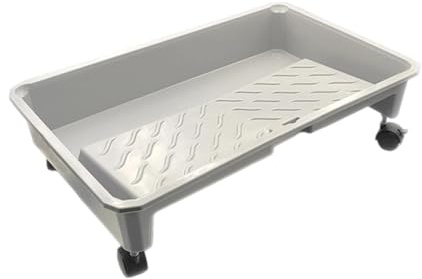Baosity Bandeja de Pintura Caja Resistente Suministros de Pintura con Ruedas Rodillo Cepillo Sujeción