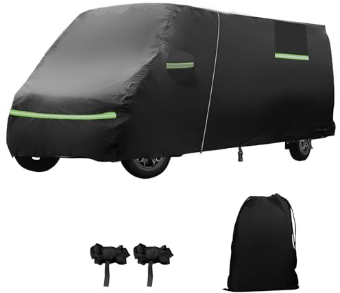 Vollgarage für VW T4 LWB 1995-2004, 210D wasserdichte Autoabdeckung mit Baumwolle gefüttert & Seitentür-Reißverschluss, Winddichte Bänder, Regen, Schnee, UV, Staub, Allwetterschutz