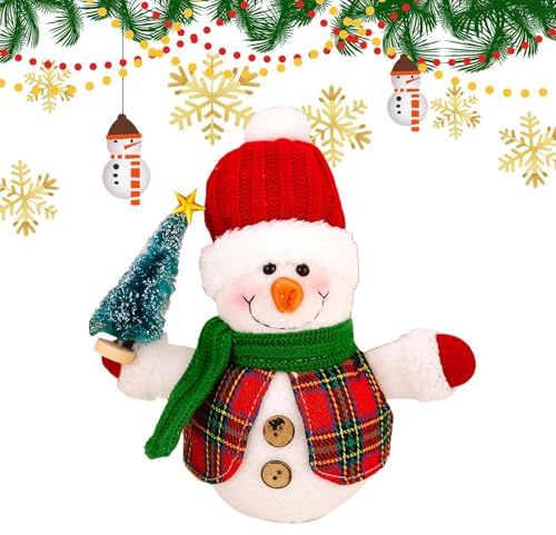 Genérico Schneemannfiguren, Tischdekoration mit Licht, Weihnachtsfiguren, für Kaminablage, Party, Winter, Zuhause, Urlaub, Schreibtisch, Innenbereich, Esszimmer