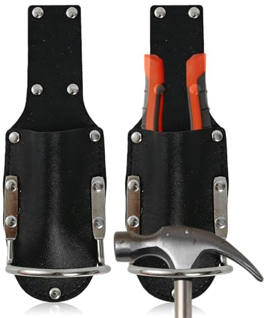 GOEDCH 2 Stück Hammerhalter für Gürtel: Hammerschlaufe mit Stabilem Metallbügel für Werkzeuge wie Hammer Axt und Cuttermesser, Hammerhalter Messertasche für Handwerker und Outdoor Aktivitäten