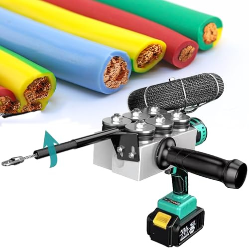 DHMYYXGS Filettatrice Completamente Automatica,Dispositivo per Filettare Tubi Nascosti,Filettatrice per Batterie al Litio,per Tirare Cavi Elettrici con Cavi Nascosti 1Battery