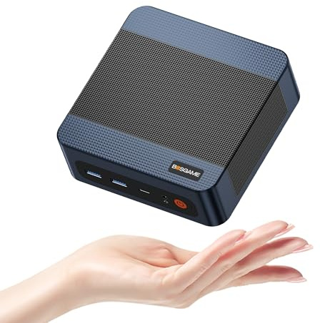 BOSGAME P3 Mix Mini PC, AMD Ryzen 5 7640HS (up to 5.0GHz), 32GB DDR5 1TB SSD, USB4 40Gbps & 4K Triple Display, Dual 2.5G Ethernet, WiFi 6E, Compact Desktop for Home Office & Pro Gaming, UK Plug
