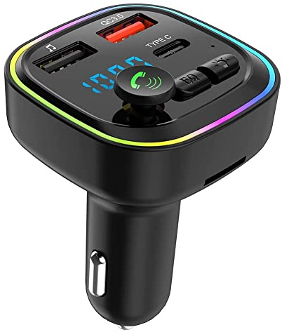 Gosera Trasmettitore FM Bluetooth Adattatore per Autoradio Bluetooth PD 20W, Type-C e QC3.0, Supporto TF Card/Chiave USB