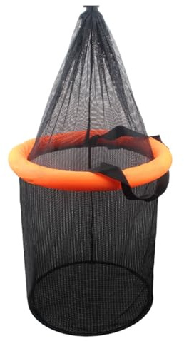 Fiskfälla, Orange hopfällbar flytande fiskekorg Nylon i flera storlekar(26.5 * 38cm)