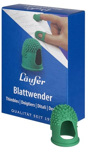 Läufer 77311 Blattwender Größe 3, Ø 17 mm, grün, Latex-frei, mit feinen Gumminoppen, Schachtel mit 10 Stück