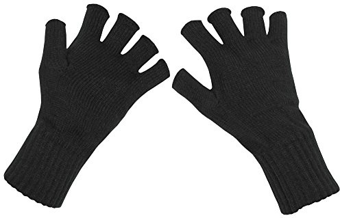 Strick-Handschuhe, schwarz, ohne Finger, Größe L