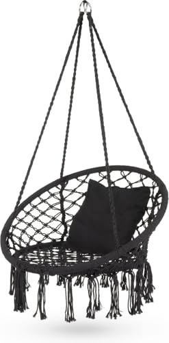 Outtec Hängesessel XXL Luna, zum Aufhängen Boho - bis 150kg Belastbar - für Draußen und Drinnen Geeignet – Hängeschaukel - Indoor & Outdoor - Hängekorb Camping - für Garten – Terrasse