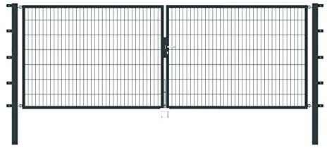Alberts 650438 Doppeltor Flexo mit Zubehör | verschiedene Breiten und Höhen | anthrazit | Breite 400 cm | Höhe 140 cm