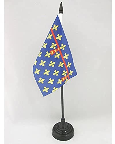 AZ FLAG Drapeau de Table Comté d'Artois 15x10 cm Socle Plastique | Usage intérieur Drapeau de bureau français finition cousue et bords renforcés avec mât en plastique et socle en plastique
